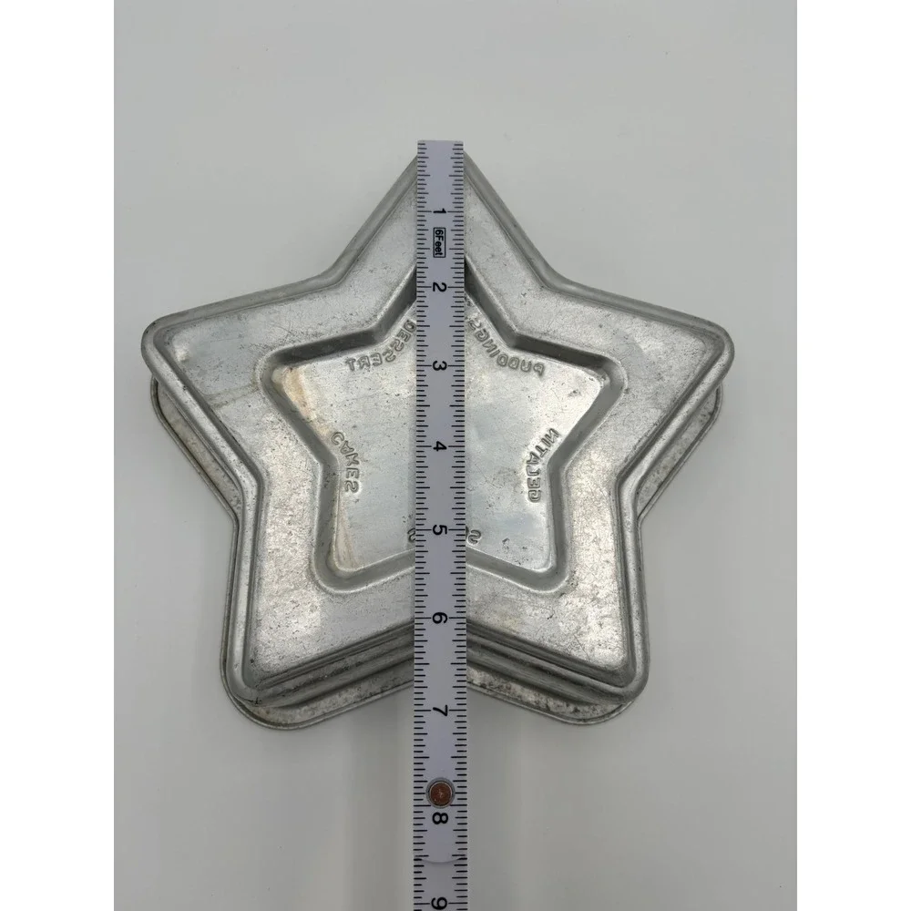 Vintage Aluminum Star Shaped Cake Pan Gelatin Mold Retro Kitchenware